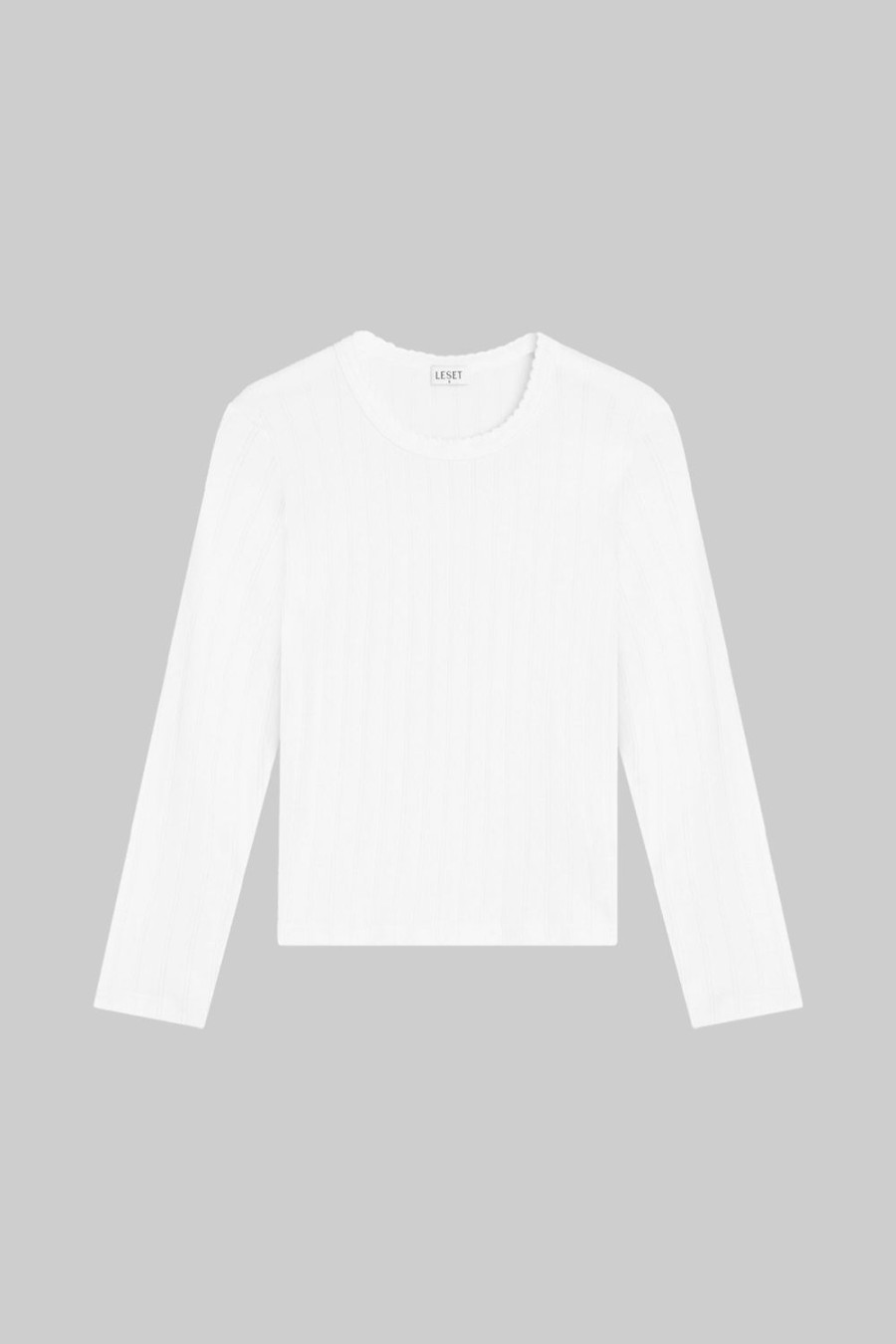 Clothing LESET | Pointelle Slim Fit Long Sleeve