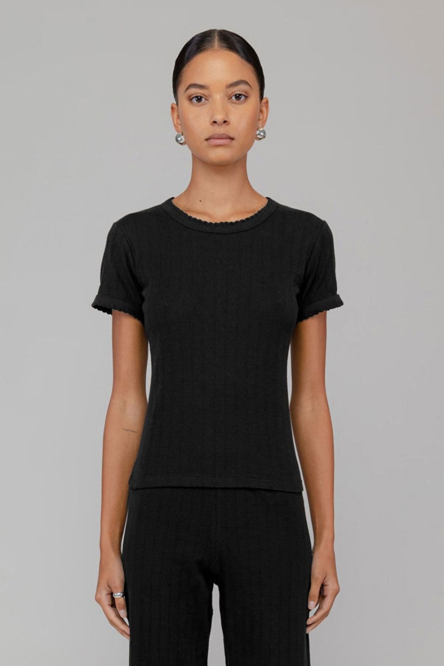 Clothing LESET | Pointelle Slim Fit Tee