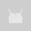 Clothing LESET | Pointelle Crop Button Scoop Neck Tank